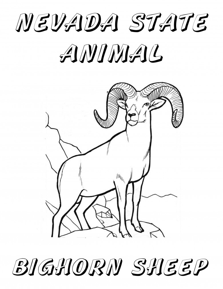 Nevada Day Coloring Book: State Animal, Big Horn Sheep Nevada Day Coloring Book: State Animal, Big Horn Sheep, 2012 Copyright Christine Hull, Windy Pinwheel