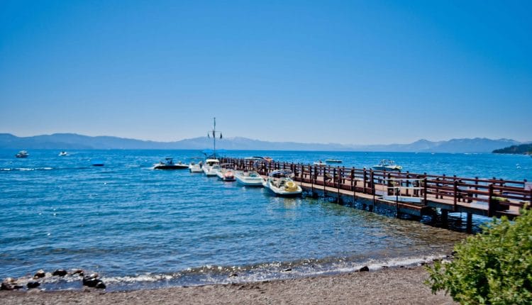 Gar Woods in Lake Tahoe: Boat Dock / Pier, 2012 Copyright Christine Hull, Windy Pinwheel