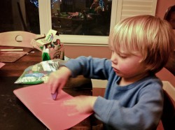 Sandy Hook Elementary Cards: C working on a card, 2012 Copyright Lauren Bradfield, Windy Pinwheel