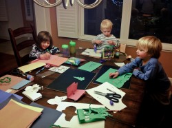 Sandy Hook Elementary Cards: Working on a Card, 2012 Copyright Lauren Bradfield, Windy Pinwheel