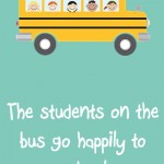 Back to School Lunch Box Notes: The students on the bus go happily to school, 2013 Copyright Christine Hull, Windy Pinwheel