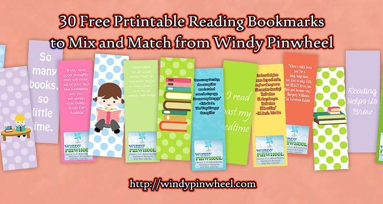 30 Free Printable Reading Bookmarks for Kids, 2013 Copyright Will Hull, Windy Pinwheel
