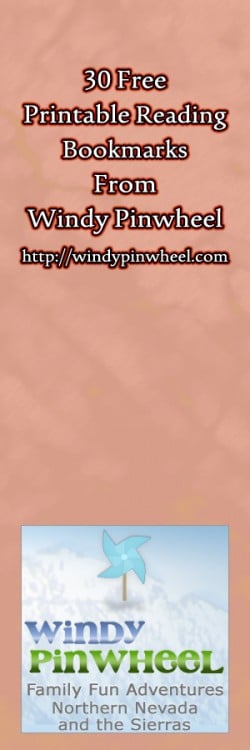 30 Free Printable Reading Bookmarks, 2013 Copyright Will Hull, Windy Pinwheel
