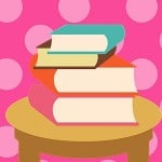 Bookmarks: Books on a table, 2013 Copyright Christine Hull, Windy Pinwheel