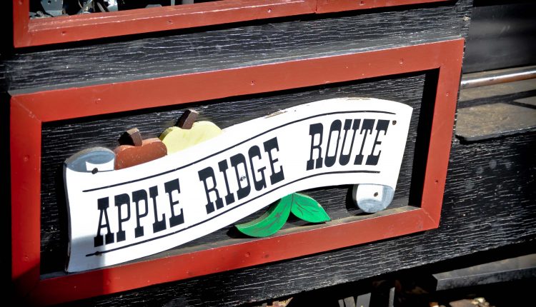 Apple Hill: Train Signage, 2013 Copyright Will Hull, Windy Pinwheel