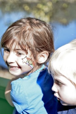 Apple Hill: Face painting smiles, 2013 Copyright Will Hull, Windy Pinwheel apple hill