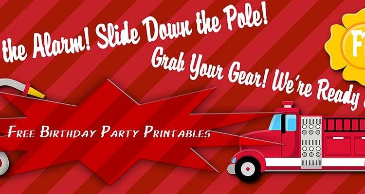 Firefighter Birthday Printables: Header, 2014 Copyright Will Hull, Windy Pinwheel