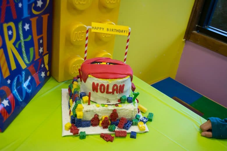 Bricks & Minifigs Reno, Nevada: Nolan's birthday cake Bricks & Minifigs Reno, Nevada: Nolan's birthday cake, 2017 Copyright Will Hull, Windy Pinwheel