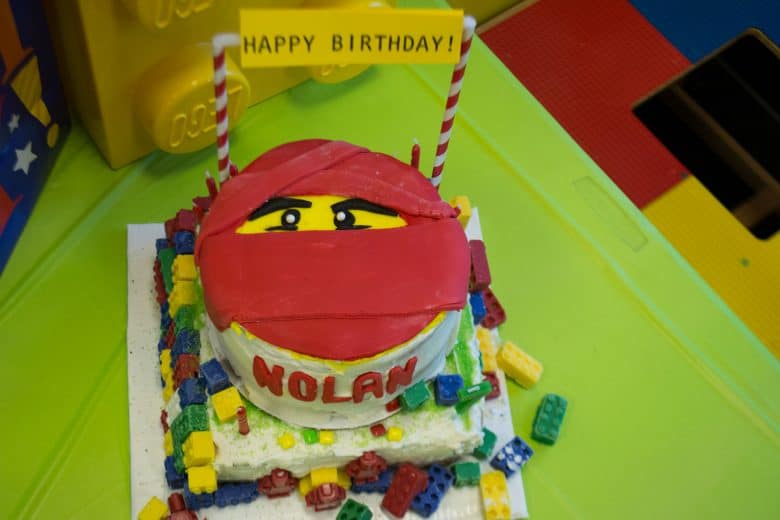 Bricks & Minifigs Reno, Nevada: Nolan's birthday cake top view Bricks & Minifigs Reno, Nevada: Nolan's birthday cake top view, 2017 Copyright Will Hull, Windy Pinwheel