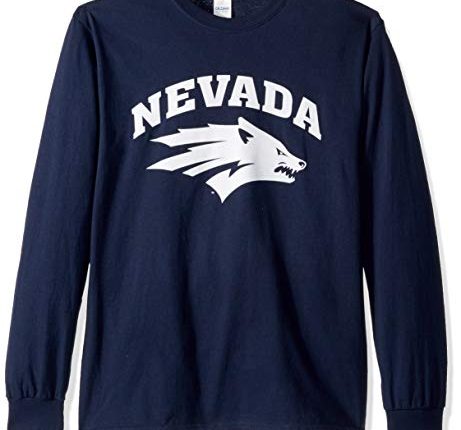 Nevada Wolfpack Long Sleeve Shirt Team Color Arch, Navy, Large