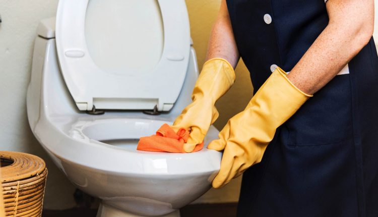 Adult cleaning a toilet bowl, Source: rawpixel.com from Pexels