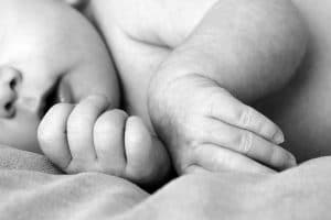 Baby in Black and White, Source: Clara Morton, Sleeping Angels Co